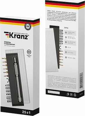 Kranz KR-12-4751 Набор отверток для точных работ RA-01, 25 предметов KRANZ