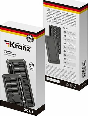 Kranz KR-12-4752 Набор отверток для точных работ RA-02, 30 предметов KRANZ