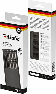 Kranz KR-12-4753 Набор отверток для точных работ RA-03, 25 предметов KRANZ