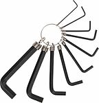 Kranz KR-12-5201 Набор ключей имбусовых HEX KRANZ 1,5-10 мм, CrV, 10 шт., оксидированные, на кольце