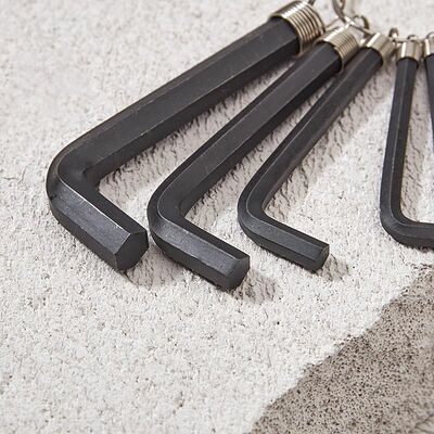 Kranz KR-12-5201 Набор ключей имбусовых HEX KRANZ 1,5-10 мм, CrV, 10 шт., оксидированные, на кольце