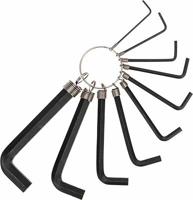 Kranz KR-12-5201 Набор ключей имбусовых HEX KRANZ 1,5-10 мм, CrV, 10 шт., оксидированные, на кольце
