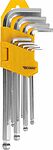 Kranz KR-12-5211 Набор ключей имбусовых HEX KRANZ 1,5-10 мм, CrV, 9 шт., удлиненные, с шаром