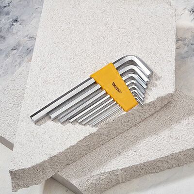 Kranz KR-12-5213 Набор ключей имбусовых HEX KRANZ 2,0-12 мм, CrV, 9 шт., удлиненные