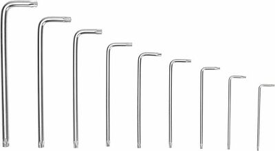 Kranz KR-12-5221 Набор ключей имбусовых Tamper-Torx KRANZ 9 шт., ТТ10-ТТ50, закаленные, удлиненные, никель