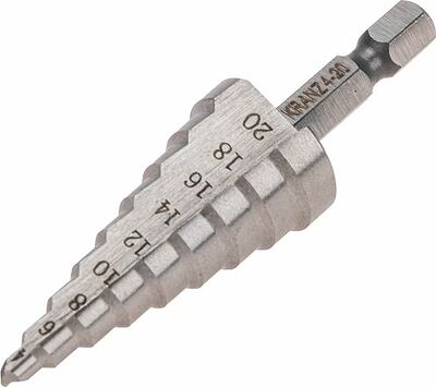 Kranz KR-12-6601 Сверло по металлу ступенчатое 4,0-20,0мм, 76мм, 62 HRC KRANZ