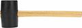 Kranz KR-12-8144 Киянка резиновая 680 г, черная резина, деревянная рукоятка KRANZ