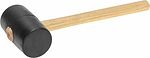 Kranz KR-12-8144 Киянка резиновая 680 г, черная резина, деревянная рукоятка KRANZ