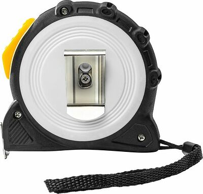 Kranz KR-12-9023 Рулетка Selbstfixierung, 5м x 25мм, магнитный двухсторонний зацеп, нейлон, двухсторонняя шкала, автоматическая фиксация KRANZ
