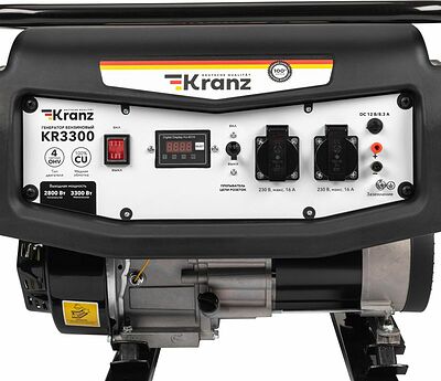 Kranz KR-16-1133 Генератор бензиновый KR3300, 3,3кВт, 230В, 15л, ручной стартер KRANZ
