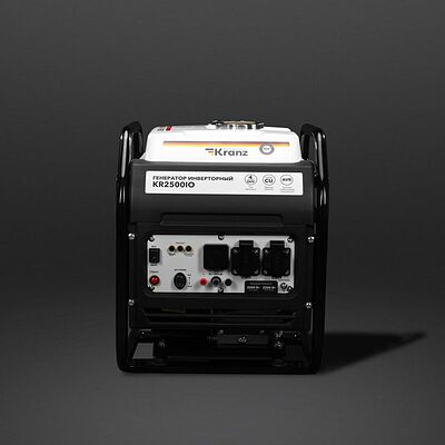 Kranz KR-16-1142 Генератор инверторный KR2500IO, 2,5кВт, 230В, 7л, открытый корпус, ручной старт KRANZ
