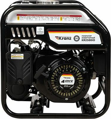 Kranz KR-16-1142 Генератор инверторный KR2500IO, 2,5кВт, 230В, 7л, открытый корпус, ручной старт KRANZ