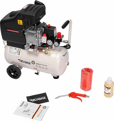 Kranz KR-16-1151 Компрессор воздушный KR-1500/24, 1500Вт, 230 л/мин, 24л KRANZ