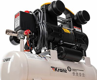 Kranz KR-16-1161 Компрессор воздушный безмасляный KR-850/10, 850Вт, 140 л/мин, 10л KRANZ