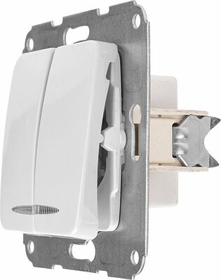 Kranz KR-78-0203 DEA Выключатель 2кл (инд) с/у 10А мех. Бел KRANZ