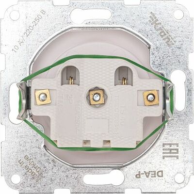 Kranz KR-78-0210 DEA Розетка 1-ая б/з с/у 10А мех. Бел KRANZ