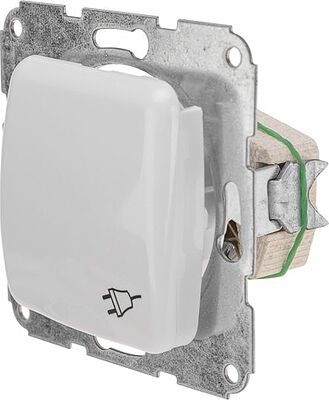Kranz KR-78-0216 DEA Розетка 1-ая керамика с/з с крышкой с/у 16А мех. Бел KRANZ