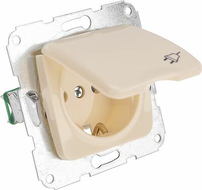 Kranz KR-78-0243 DEA Розетка 1-ая с/з с крышкой с/у 16А мех. Беж KRANZ