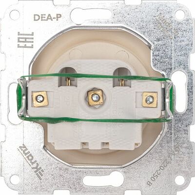 Kranz KR-78-0244 DEA Розетка 1-ая керамика б/з с/у 10А мех. Беж KRANZ