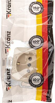Kranz KR-78-0245 DEA Розетка 1-ая керамика с/з с/у 16А мех. Беж KRANZ