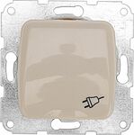 Kranz KR-78-0246 DEA Розетка 1-ая керамика с/з с крышкой с/у 16А мех. Беж KRANZ