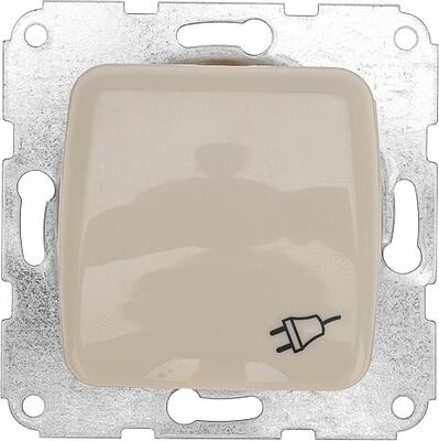 Kranz KR-78-0246 DEA Розетка 1-ая керамика с/з с крышкой с/у 16А мех. Беж KRANZ
