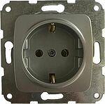 Kranz KR-78-0271 DEA Розетка 1-ая с/з с/у 16А мех. Серебряный металлик KRANZ