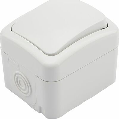 Kranz KR-78-0603 Переключатель проходной Mini OG IP54 о/у, белый KRANZ