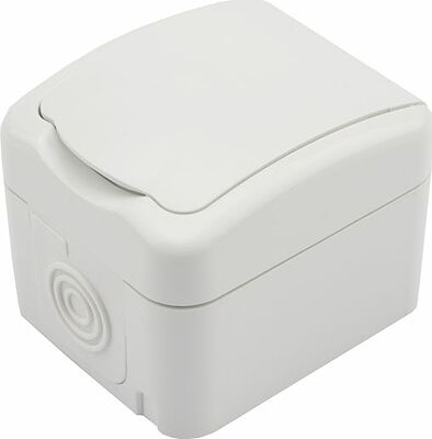 Kranz KR-78-0604 Розетка одноместная Mini OG IP54 с/з, о/у, белая KRANZ
