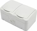 Kranz KR-78-0606 Блок горизонтальный 2 розетки Mini OG IP54 с/з, о/у, белый KRANZ Kranz KR-78-0606 Блок горизонтальный 2 розетки Mini OG IP54 с/з, о/у, белый KRANZ