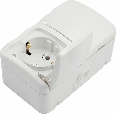 Kranz KR-78-0606 Блок горизонтальный 2 розетки Mini OG IP54 с/з, о/у, белый KRANZ