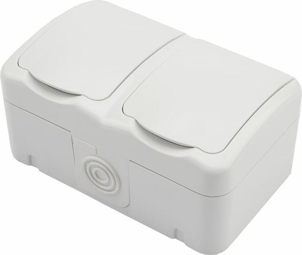 Kranz KR-78-0607 Блок горизонтальный 2 розетки (керамика) Mini OG IP54 с/з, о/у, белый KRANZ