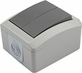 Kranz KR-78-0609 Выключатель двухклавишный INDUSTRIAL IP54 о/у, серый KRANZ Kranz KR-78-0609 Выключатель двухклавишный INDUSTRIAL IP54 о/у, серый KRANZ