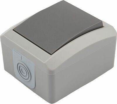 Kranz KR-78-0610 Переключатель проходной INDUSTRIAL IP54 о/у, серый KRANZ