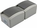 Kranz KR-78-0615 Блок вертикальный 2 розетки INDUSTRIAL IP54 с/з, о/у, серый KRANZ