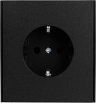 Kranz KR-78-0701-5 Розетка STRONG 1-ая с/з с/у, со шторками 16А антрацит KRANZ