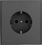 Kranz KR-78-0701-6 Розетка STRONG 1-ая с/з с/у, со шторками 16А графит KRANZ