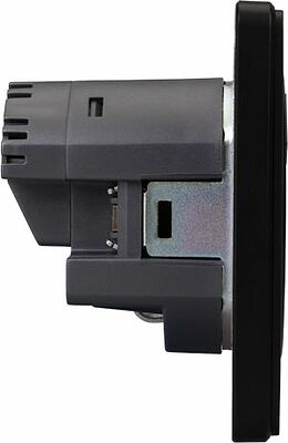 Kranz KR-78-0704-3 Розетка ROUND 1-ая с/з с/у з/ш 16А с USB A+C быстрой зарядки 5В/3А оникс KRANZ
