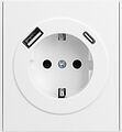 Kranz KR-78-0704-4 Розетка STRONG 1-ая с/з с/у з/ш 16А с USB A+C быстрой зарядки 5В/3А жемчуг KRANZ Kranz KR-78-0704-4 Розетка STRONG 1-ая с/з с/у з/ш 16А с USB A+C быстрой зарядки 5В/3А жемчуг KRANZ