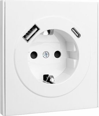 Kranz KR-78-0704-4 Розетка STRONG 1-ая с/з с/у з/ш 16А с USB A+C быстрой зарядки 5В/3А жемчуг KRANZ