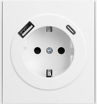Kranz KR-78-0704-4 Розетка STRONG 1-ая с/з с/у з/ш 16А с USB A+C быстрой зарядки 5В/3А жемчуг KRANZ