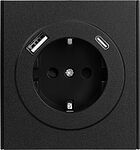 Kranz KR-78-0704-5 Розетка STRONG 1-ая с/з с/у з/ш 16А с USB A+C быстрой зарядки 5В/3А антрацит KRANZ