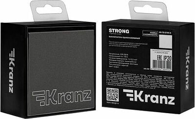 Kranz KR-78-0705-6 Выключатель STRONG 1 кл 10А с/у графит KRANZ