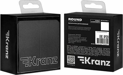 Kranz KR-78-0706-2 Выключатель ROUND 2 кл 10А с/у титан KRANZ