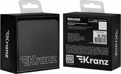 Kranz KR-78-0708-2 Выключатель ROUND 1 кл проходной (переключатель) 10А с/у титан KRANZ