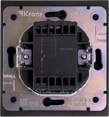 Kranz KR-78-0708-5 Выключатель STRONG 1 кл проходной (переключатель) 10А с/у антрацит KRANZ