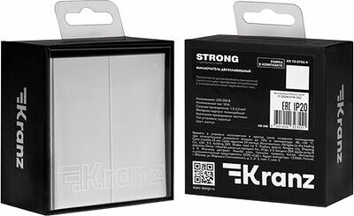 Kranz KR-78-0709-4 Выключатель STRONG 2 кл проходной (переключатель) 10А с/у жемчуг KRANZ