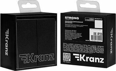 Kranz KR-78-0711-5 Выключатель STRONG 2 кл для жалюзи возвратный 10А с/у антрацит KRANZ