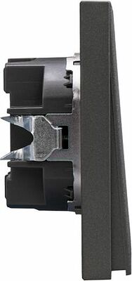 Kranz KR-78-0711-6 Выключатель STRONG 2 кл для жалюзи возвратный 10А с/у графит KRANZ