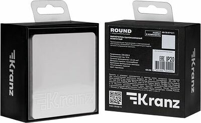 Kranz KR-78-0712-1 Выключатель ROUND 1 кл возвратный 10А с/у перламутр KRANZ